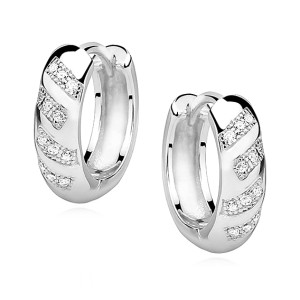 Cercei rotunzi argint Ø15 mm cu pietre DiAmanti Z0971DER_W-DIA (Argint 925‰ 3,3 g.)